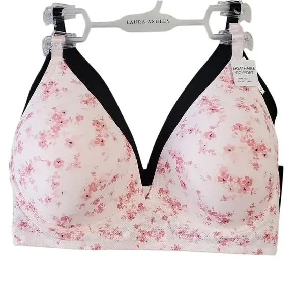 LAURA ASHLEY 2pk breathable comfort‎ Wirefree bras